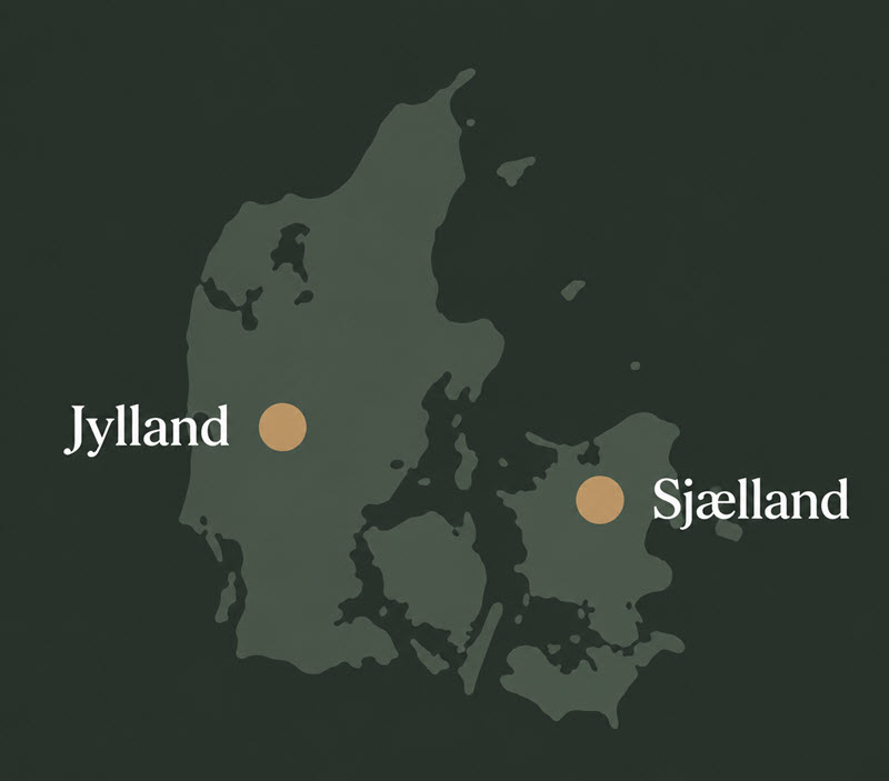 kort-grøn Danmarkskort – landsdækkende rådgivning